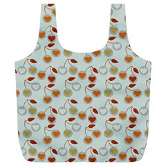 Heart Cherries Grey Full Print Recycle Bags (l)  by snowwhitegirl
