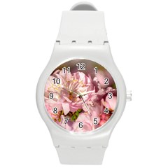 Beautiful Flowering Almond Round Plastic Sport Watch (m) by FunnyCow