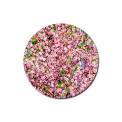 Almond Tree In Bloom Rubber Coaster (round)  by FunnyCow