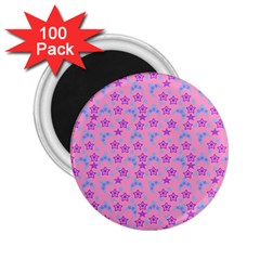Pink Star Blue Hats 2 25  Magnets (100 Pack)  by snowwhitegirl