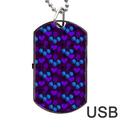 Night Cherries Dog Tag Usb Flash (two Sides) by snowwhitegirl