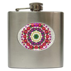 Fauna Fantasy Bohemian Midsummer Flower Style Hip Flask (6 Oz) by pepitasart