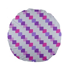 Geometric Squares Standard 15  Premium Flano Round Cushions by snowwhitegirl