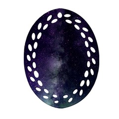 Galaxy Sky Purple Oval Filigree Ornament (two Sides) by snowwhitegirl