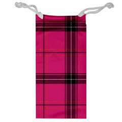 Dark Pink Plaid Jewelry Bags by snowwhitegirl