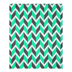 Zigzag Chevron Pattern Green Grey Shower Curtain 60  X 72  (medium)  by snowwhitegirl