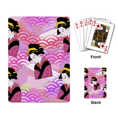 Japanese Abstract Pink Playing Card by snowwhitegirl