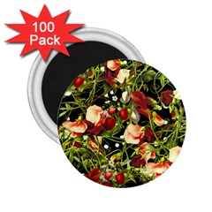 Fruit Blossom Black 2 25  Magnets (100 Pack)  by snowwhitegirl