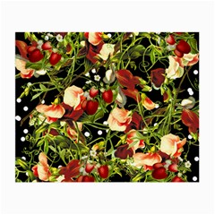 Fruit Blossom Black Small Glasses Cloth (2-side) by snowwhitegirl