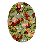Fruit Blossom Gray Ornament (Oval) Front