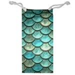 Aqua Mermaid Scale Jewelry Bag