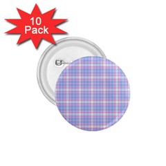 Pink Blue Plaid 1 75  Buttons (10 Pack) by snowwhitegirl