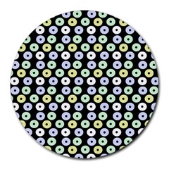 Eye Dots Black Pastel Round Mousepads by snowwhitegirl