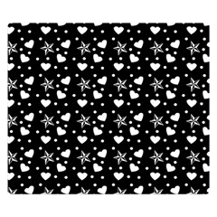 Hearts And Star Dot Black Double Sided Flano Blanket (small)  by snowwhitegirl