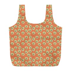 Antique Flowers Peach Full Print Recycle Bag (l) by snowwhitegirl