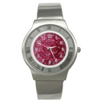 Heart Pattern Stainless Steel Watch Front