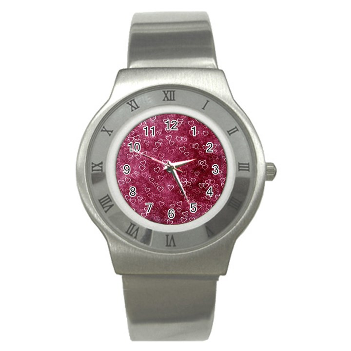 Heart Pattern Stainless Steel Watch