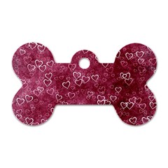 Heart Pattern Dog Tag Bone (one Side) by snowwhitegirl