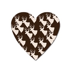 Brown Deer Pattern Heart Magnet by snowwhitegirl