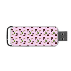 School Girl Pattern Pink Portable Usb Flash (two Sides) by snowwhitegirl