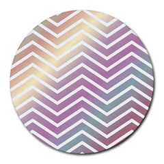 Ombre Zigzag 01 Round Mousepads by snowwhitegirl