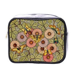 Flower And Butterfly Mini Toiletries Bag (one Side) by vintage2030