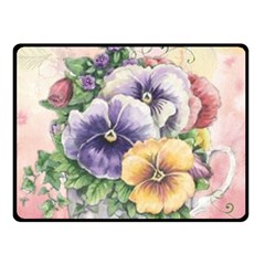 Lowers Pansy Double Sided Fleece Blanket (small)  by vintage2030