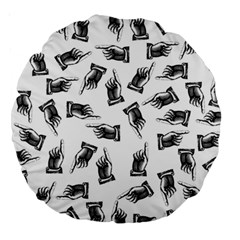 Pointing Finger Pattern Large 18  Premium Round Cushions by Valentinaart