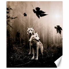 Wolfs Canvas 8  X 10  by Valentinaart