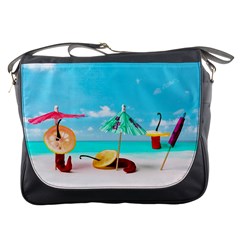 Red Chili Peppers On The Beach Messenger Bag by FunnyCow