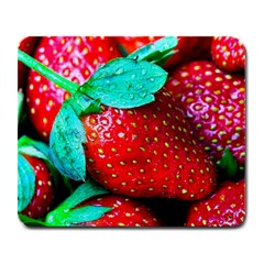 Red Strawberries Large Mousepads by FunnyCow