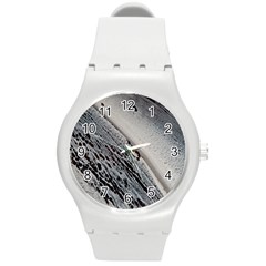 Black And White Round Plastic Sport Watch (m)