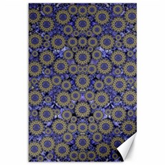 Blue Small Wonderful Floral In Mandalas Canvas 12  X 18  by pepitasart