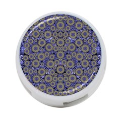 Blue Small Wonderful Floral In Mandalas 4-port Usb Hub (two Sides) by pepitasart