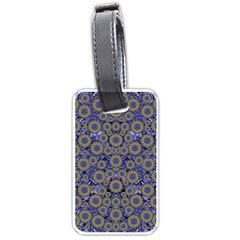 Blue Small Wonderful Floral In Mandalas Luggage Tags (one Side)  by pepitasart