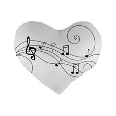 Music Partition Standard 16  Premium Heart Shape Cushions by alllovelyideas