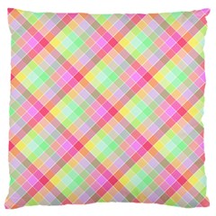 Pastel Rainbow Tablecloth Diagonal Check Standard Flano Cushion Case (one Side) by PodArtist