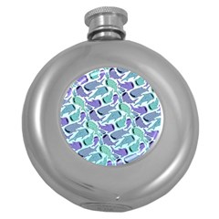 Whale Sharks Round Hip Flask (5 Oz) by mbendigo