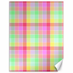 Pastel Rainbow Sorbet Ice Cream Check Plaid Canvas 18  X 24  by PodArtist