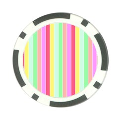 Pastel Rainbow Sorbet Deck Chair Stripes Poker Chip Card Guard by PodArtist