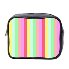 Pastel Rainbow Sorbet Deck Chair Stripes Mini Toiletries Bag (two Sides)