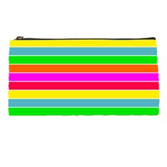 Neon Hawaiian Rainbow Horizontal Deck Chair Stripes Pencil Cases by PodArtist