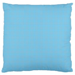 Oktoberfest Bavarian Blue Mini Houndstooth Check Large Flano Cushion Case (two Sides) by PodArtist