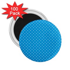 Mini White Polkadots On Oktoberfest Bavarian Blue 2 25  Magnets (100 Pack)  by PodArtist