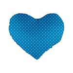 Mini White Polkadots on Oktoberfest Bavarian Blue Standard 16  Premium Flano Heart Shape Cushions Front