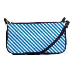 Oktoberfest Bavarian Blue And White Small Candy Cane Stripes Shoulder Clutch Bag by PodArtist