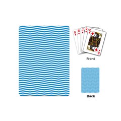 Oktoberfest Bavarian Blue And White Chevron Stripes Playing Cards (mini) by PodArtist
