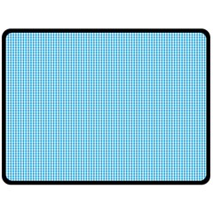 Oktoberfest Bavarian Blue And White Small Gingham Check Fleece Blanket (large)  by PodArtist