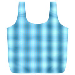 Oktoberfest Bavarian Blue And White Small Gingham Check Full Print Recycle Bag (xl) by PodArtist