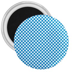Oktoberfest Bavarian Blue And White Checkerboard 3  Magnets by PodArtist